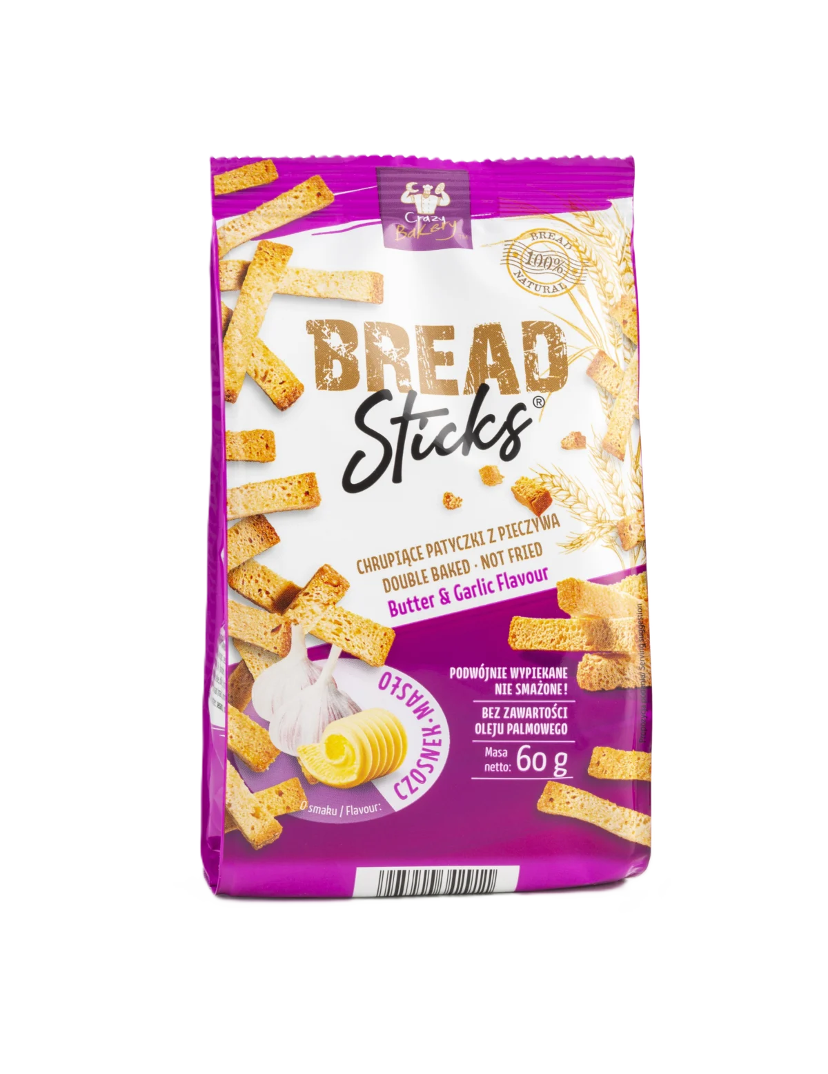 Bread Sticks Przekąska Bread Stick-Czosnek chlebowa zdrowa przekąska do szkoły